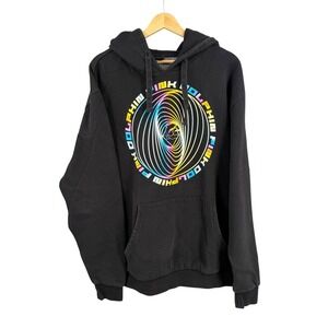 Pink Dolphin Hoodie XL Black Graphic Pullover Logo Sweatshirt